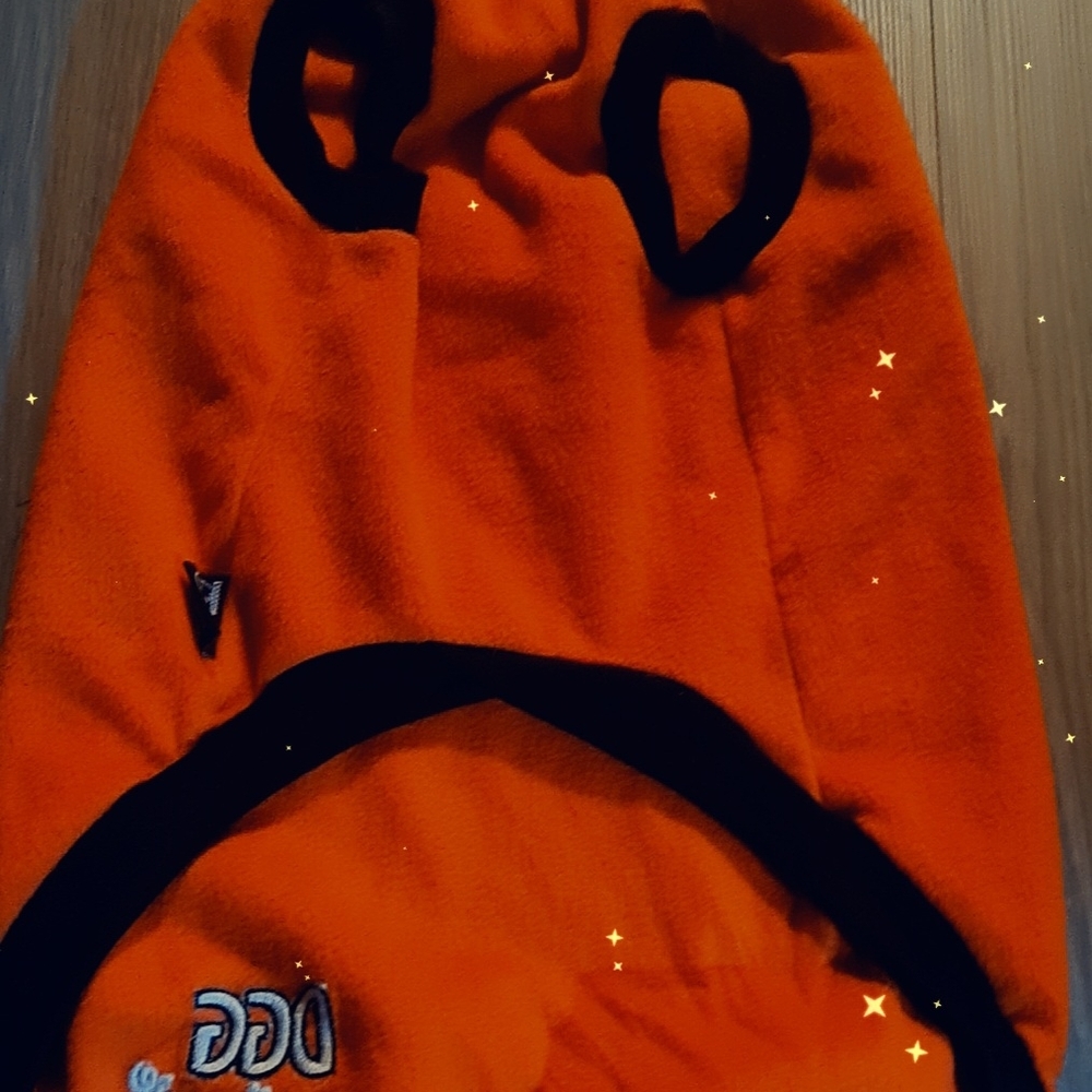 Orange Dog Hoodie with Black Accents